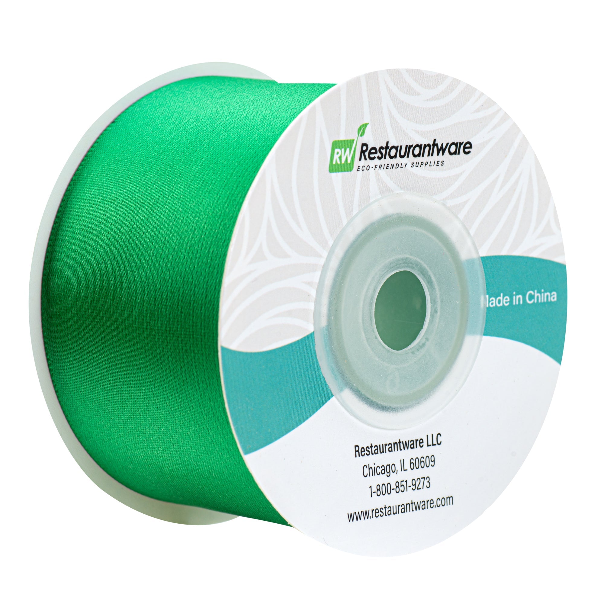 Gift Tek Emerald Green Polyester Satin Ribbon - Single Face - 1 1/2" x 10 yds - 1 count box