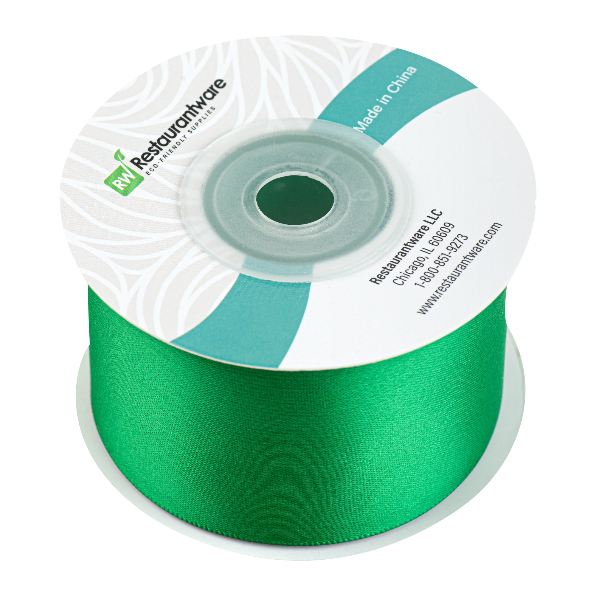 Gift Tek Emerald Green Polyester Satin Ribbon - Single Face - 1 1/2" x 10 yds - 10 count box