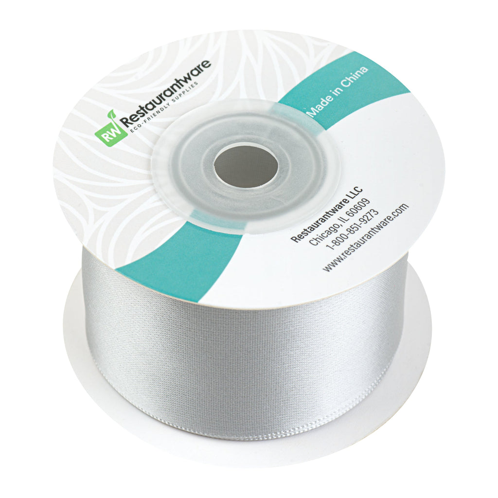 Gift Tek Gray Polyester Satin Ribbon - Single Face - 1 1/2" x 10 yds - 1 count box