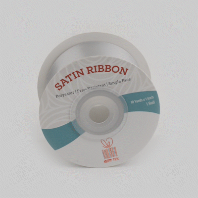 Gift Tek Gray Polyester Satin Ribbon - Single Face - 1 1/2" x 10 yds - 10 count box