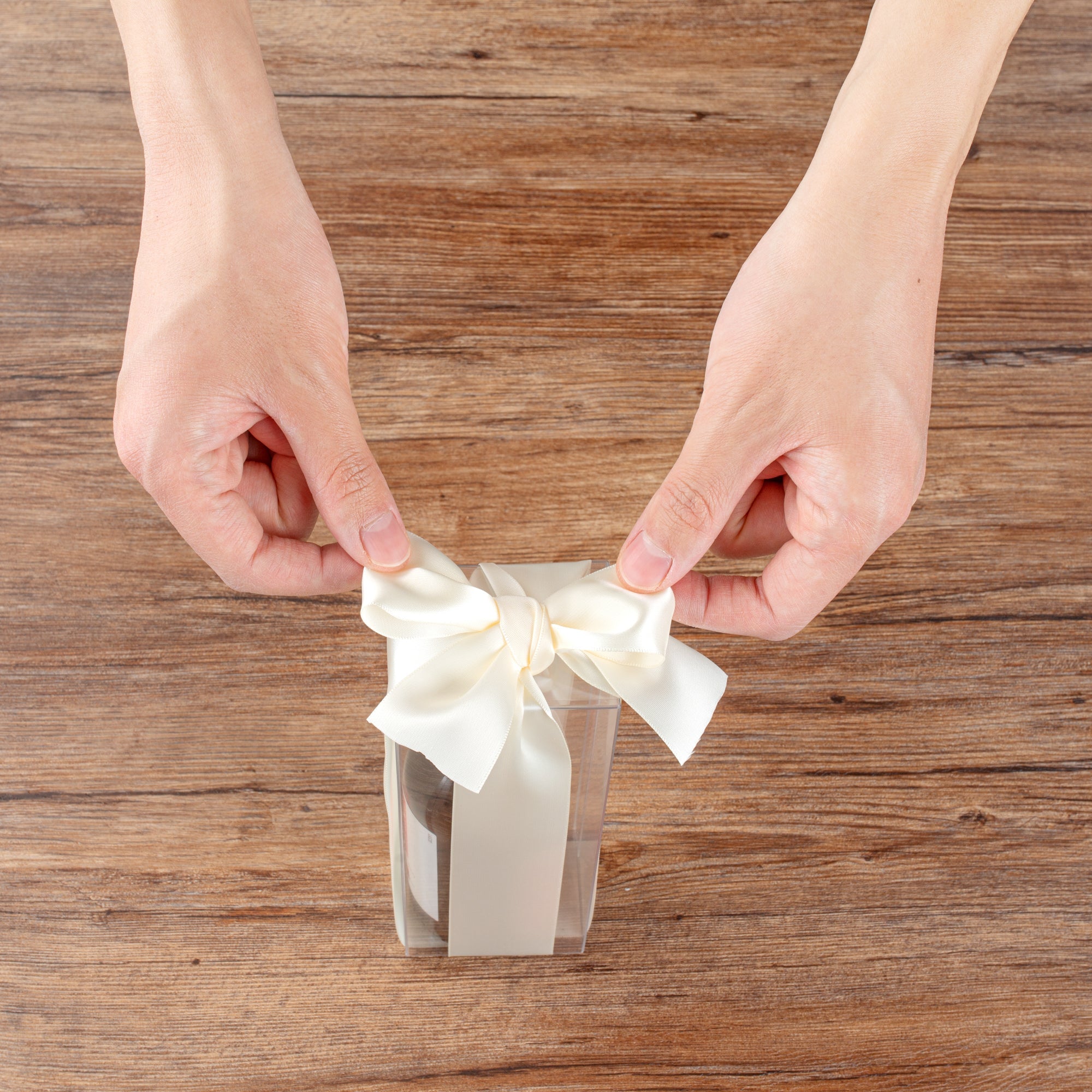 Gift Tek Ivory White Polyester Satin Ribbon - Single Face - 1 1/2" x 10 yds - 10 count box