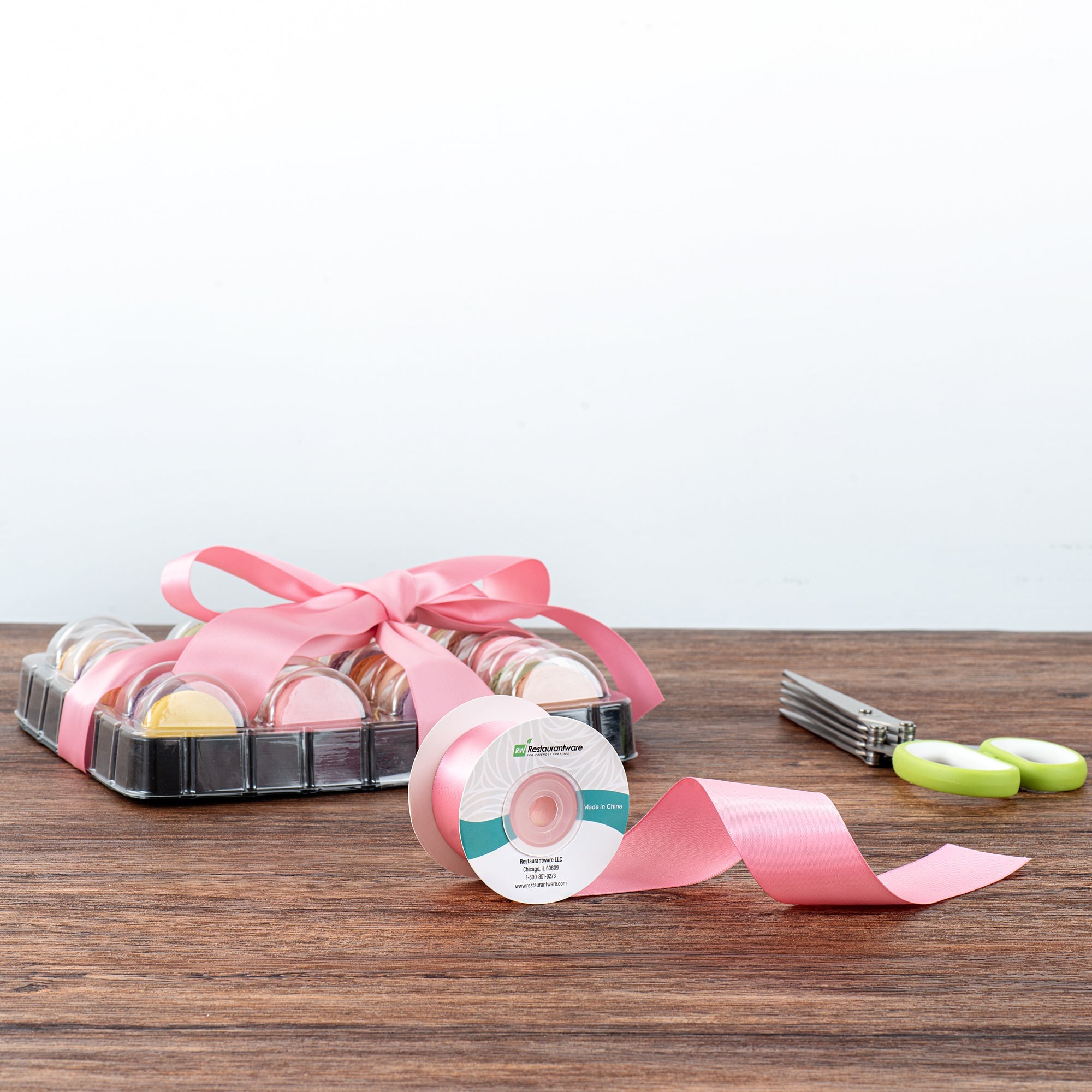 Gift Tek Pink Polyester Satin Ribbon - Single Face - 1 1/2" x 10 yds - 10 count box