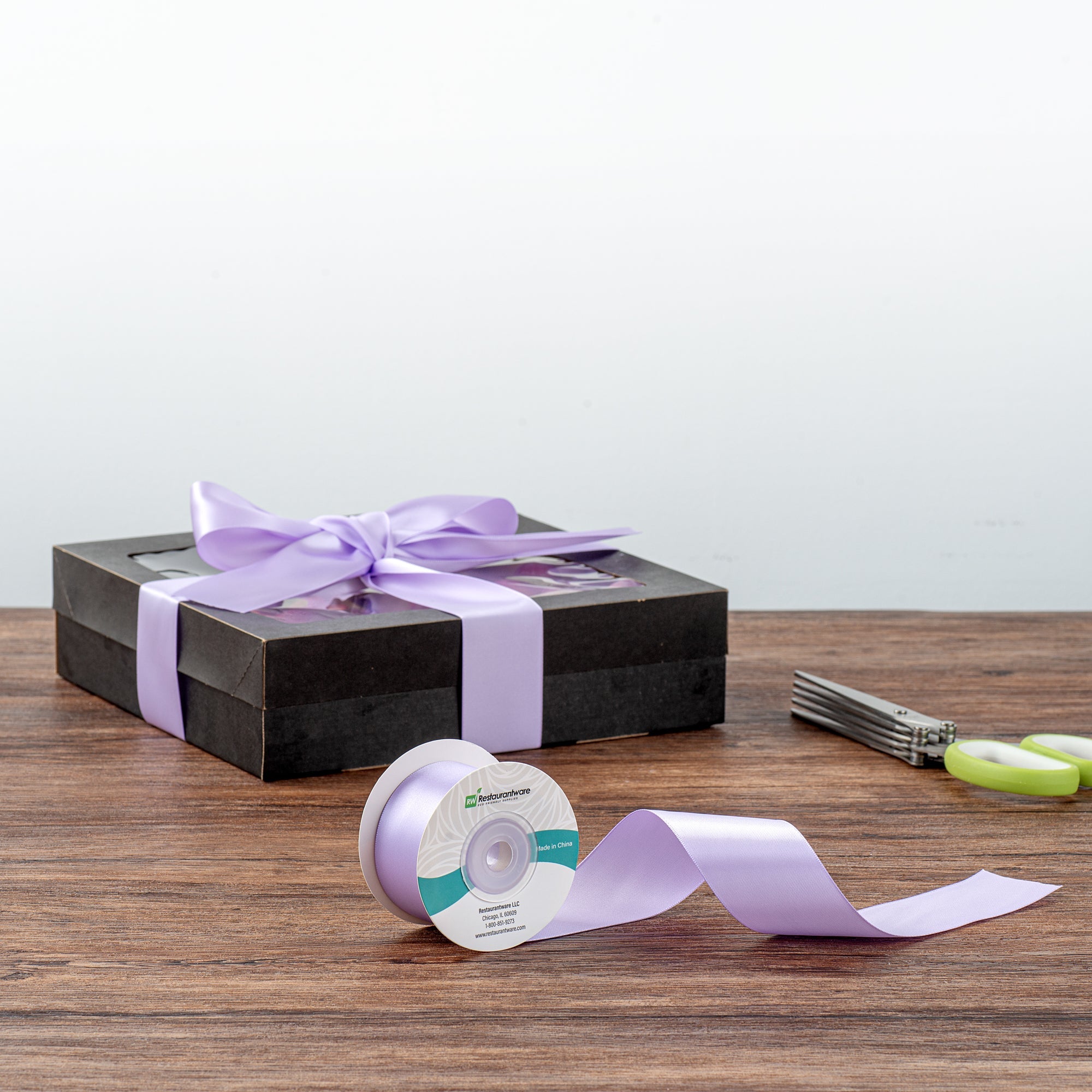Gift Tek Orchid Purple Polyester Satin Ribbon - Single Face - 1 1/2" x 10 yds - 1 count box