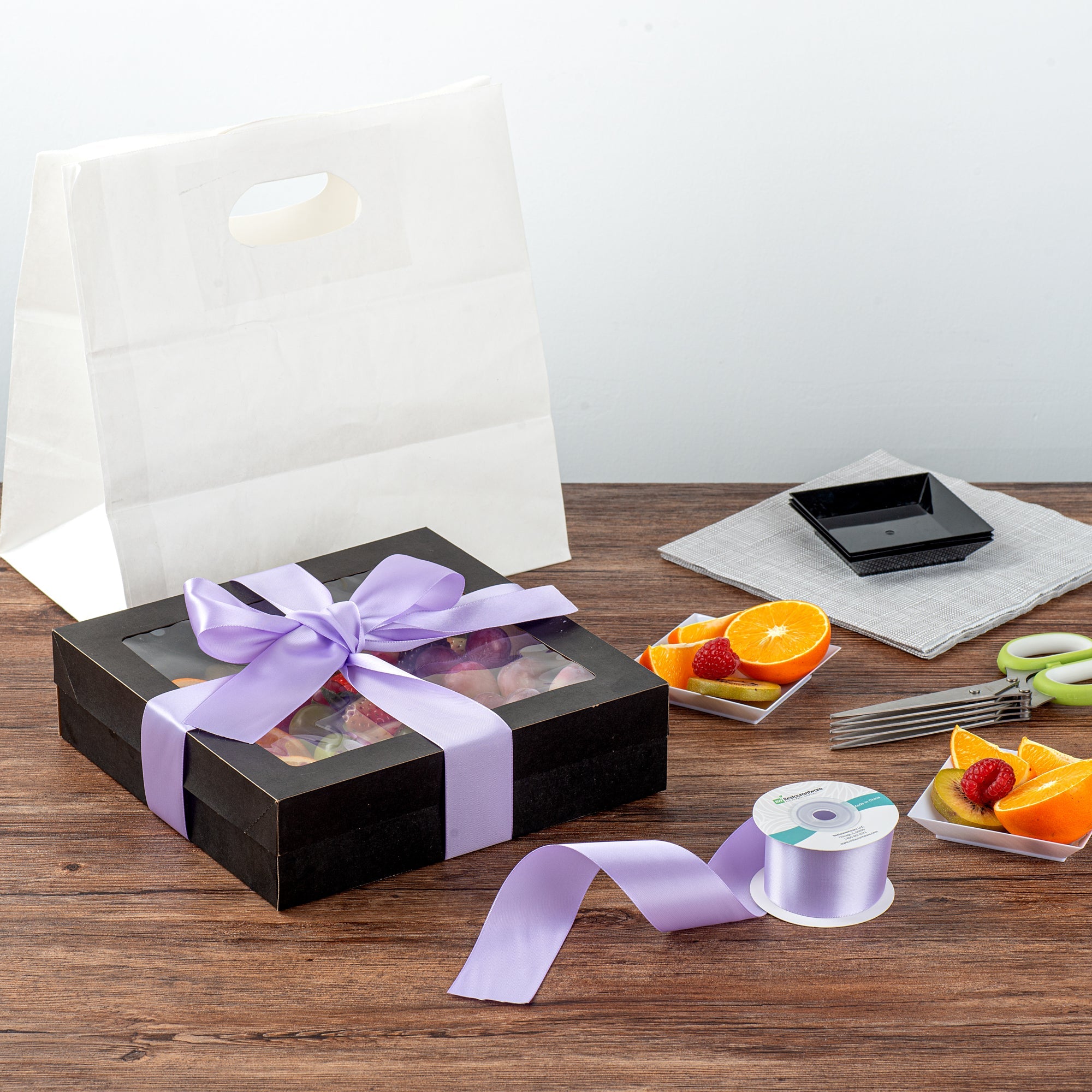 Gift Tek Orchid Purple Polyester Satin Ribbon - Single Face - 1 1/2" x 10 yds - 1 count box