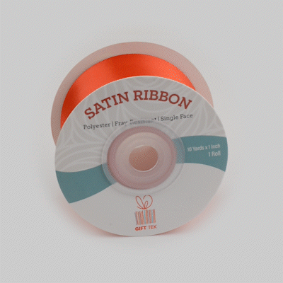 Gift Tek Red Polyester Satin Ribbon - Single Face - 1 1/2" x 10 yds - 10 count box