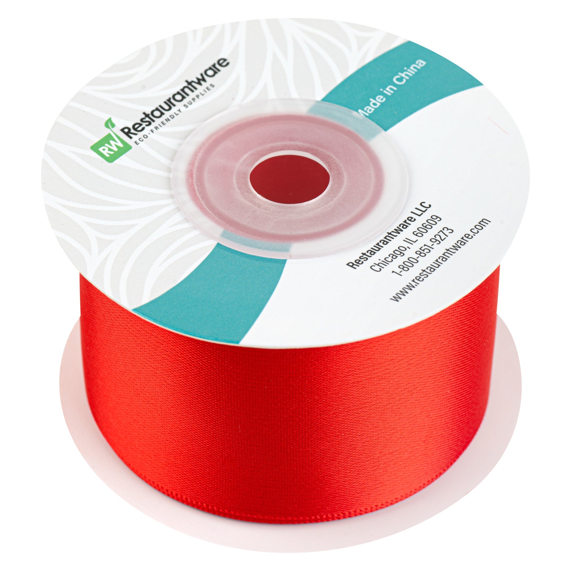 Gift Tek Red Polyester Satin Ribbon - Single Face - 1 1/2" x 10 yds - 10 count box