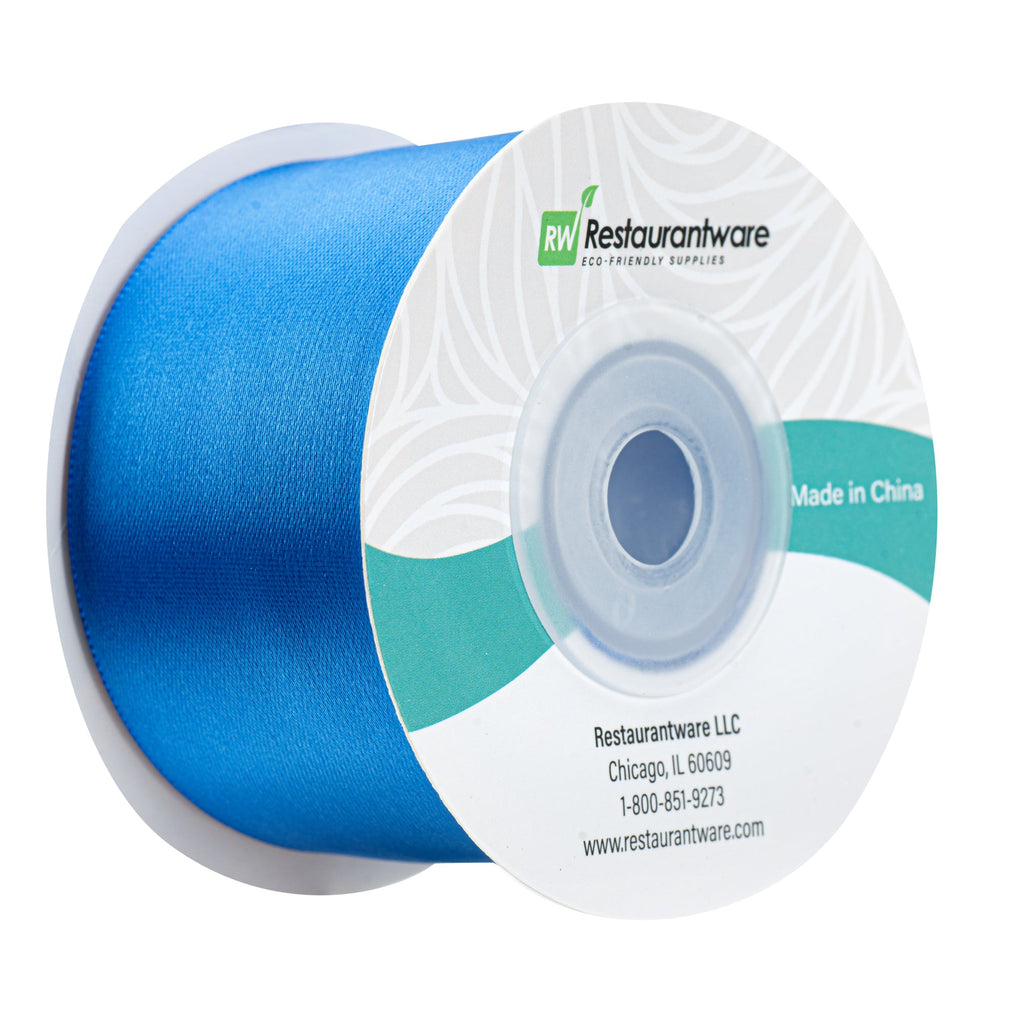Gift Tek Royal Blue Polyester Satin Ribbon - Single Face - 1 1/2" x 10 yds - 1 count box