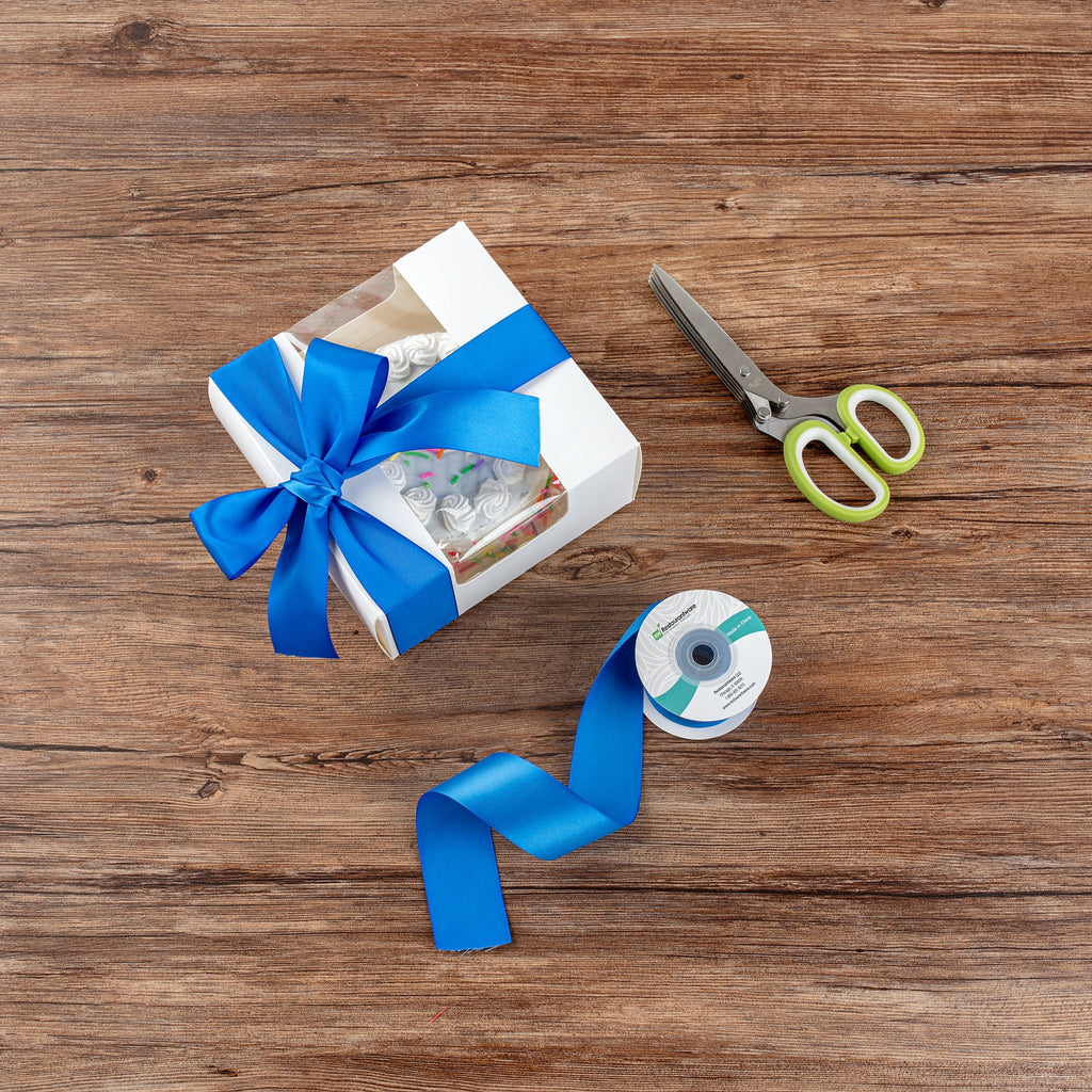 Gift Tek Royal Blue Polyester Satin Ribbon - Single Face - 1 1/2" x 10 yds - 1 count box