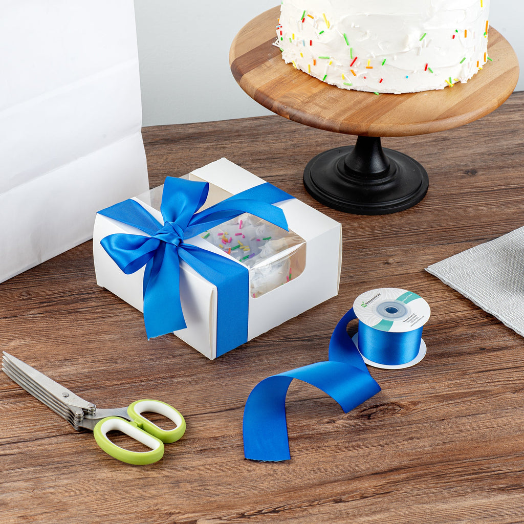 Gift Tek Royal Blue Polyester Satin Ribbon - Single Face - 1 1/2" x 10 yds - 10 count box