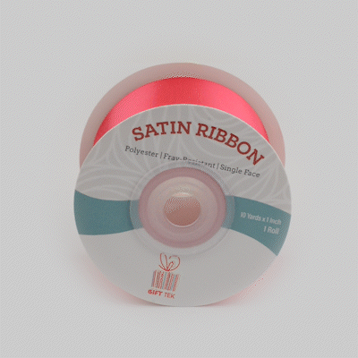 Gift Tek Shocking Pink Polyester Satin Ribbon - Single Face - 1 1/2" x 10 yds - 10 count box
