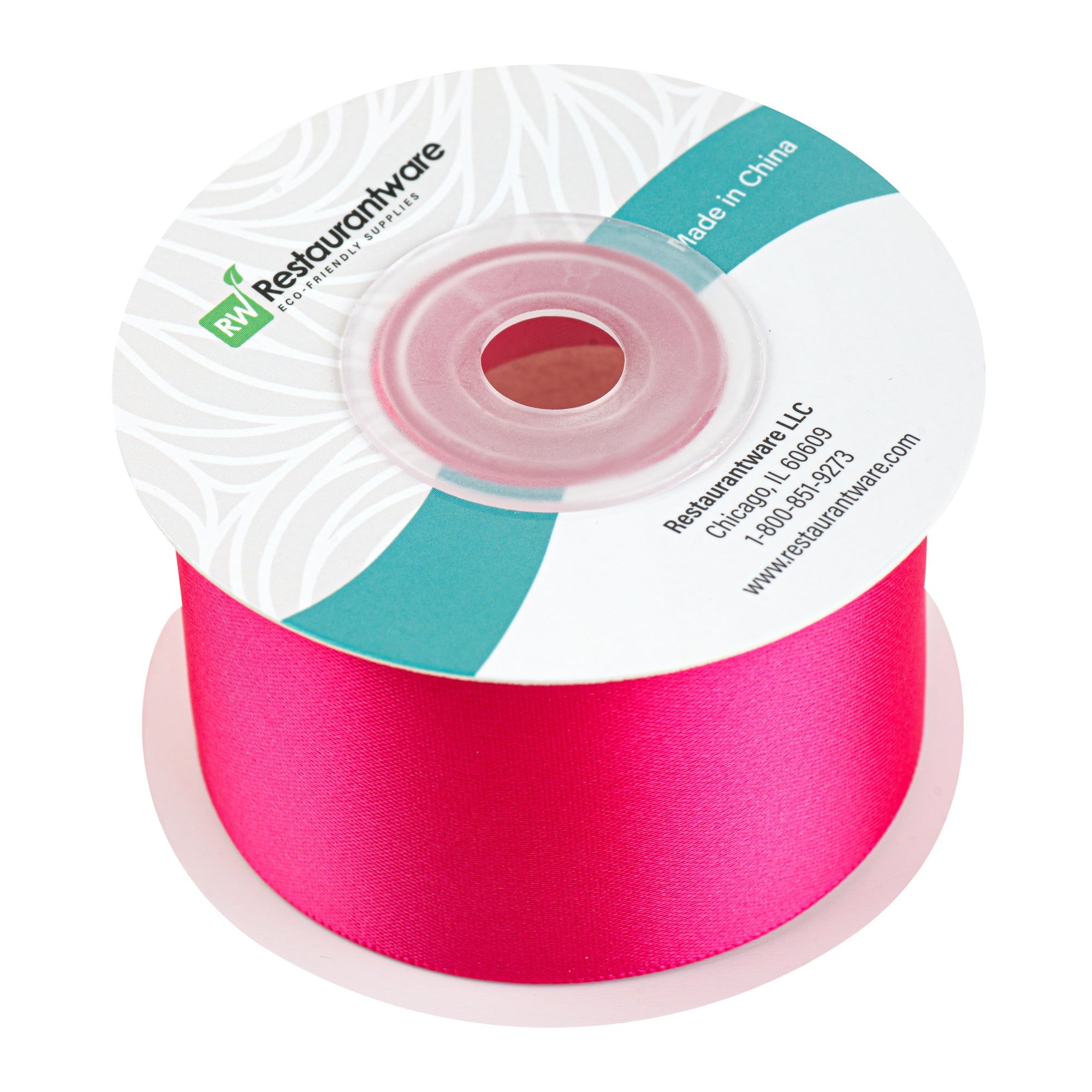 Gift Tek Shocking Pink Polyester Satin Ribbon - Single Face - 1 1/2" x 10 yds - 10 count box