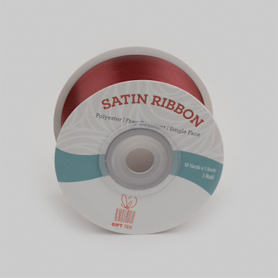 Gift Tek Sherry Red Polyester Satin Ribbon - Single Face - 1 1/2" x 10 yds - 1 count box