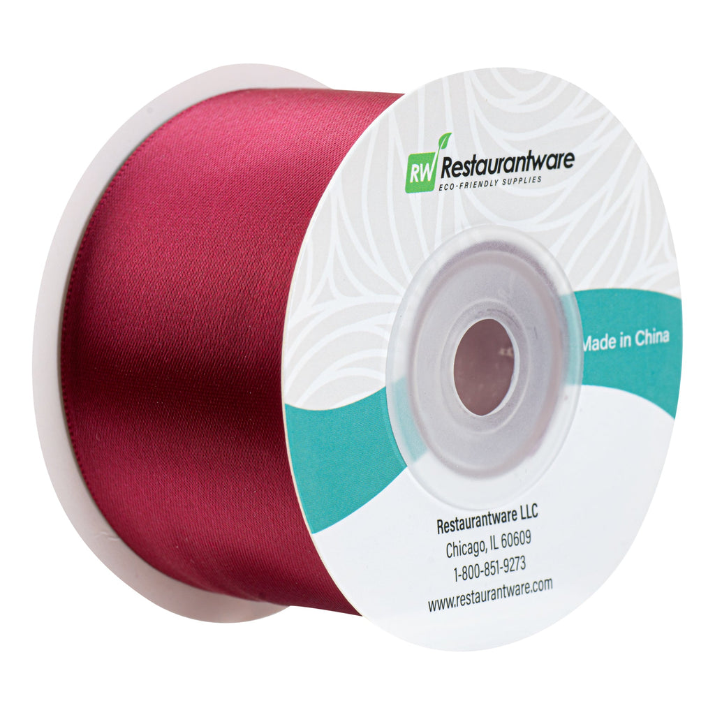 Gift Tek Sherry Red Polyester Satin Ribbon - Single Face - 1 1/2" x 10 yds - 10 count box