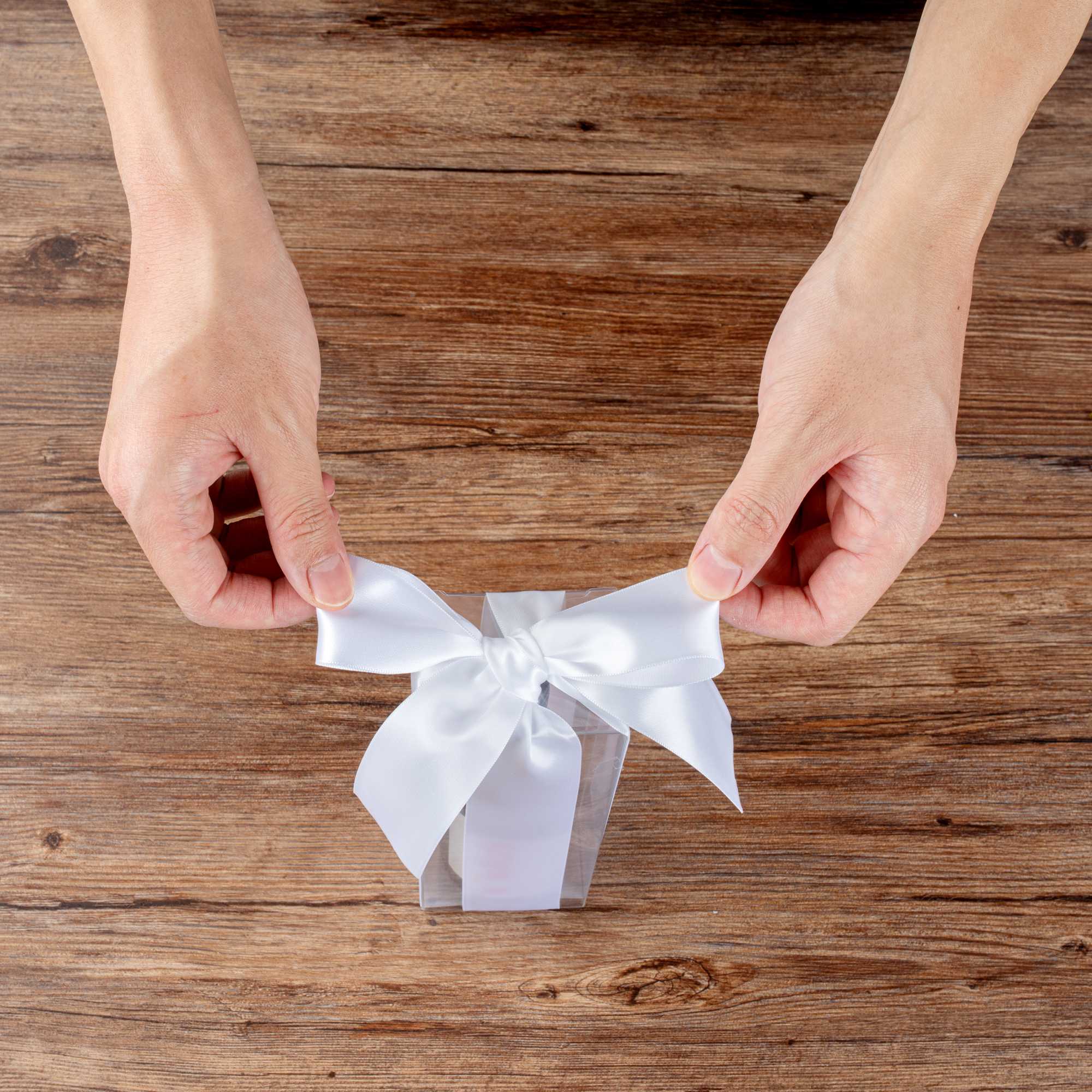 Gift Tek White Polyester Satin Ribbon - Single Face - 1 1/2" x 10 yds - 1 count box