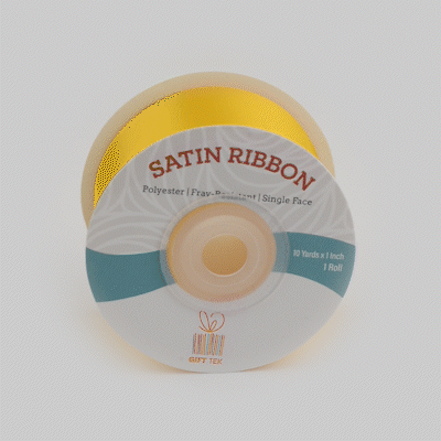 Gift Tek Yellow Polyester Satin Ribbon - Single Face - 1 1/2" x 10 yds - 1 count box