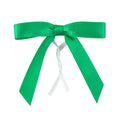 Gift Tek Emerald Green Polyester Satin Twist Tie Bow - Pre-Tied - 3" x 2 1/2" - 100 count box