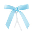 Gift Tek Light Blue Polyester Satin Twist Tie Bow - Pre-Tied - 3" x 2 1/2" - 100 count box