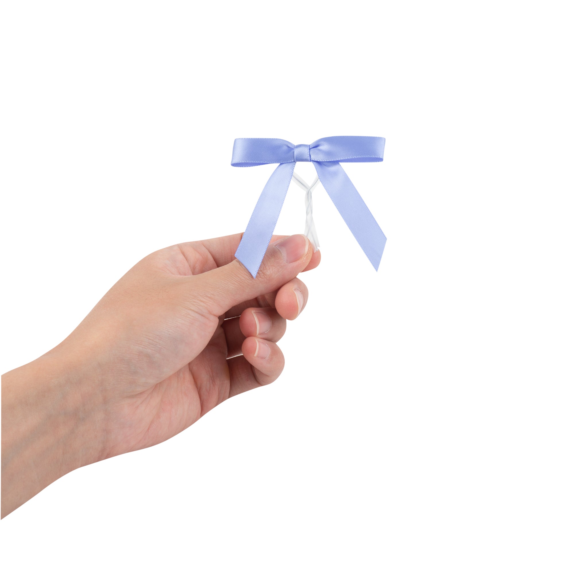 Gift Tek Purple Polyester Satin Twist Tie Bow - Pre-Tied - 3" x 2 1/2" - 100 count box