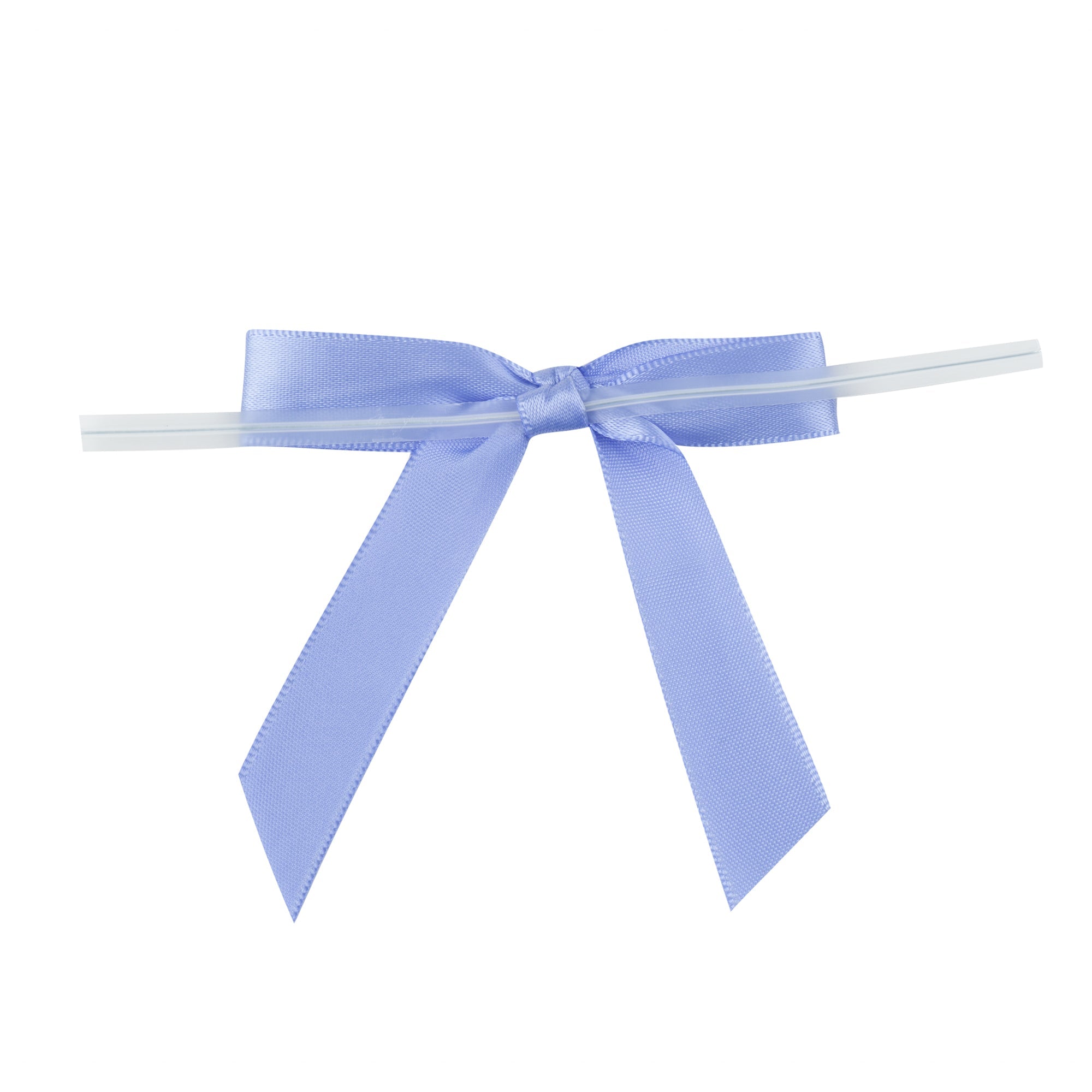 Gift Tek Purple Polyester Satin Twist Tie Bow - Pre-Tied - 3" x 2 1/2" - 100 count box