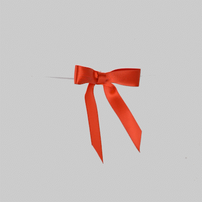 Gift Tek Red Polyester Satin Twist Tie Bow - Pre-Tied - 3" x 2 1/2" - 4000 count box
