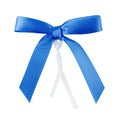 Gift Tek Royal Blue Polyester Satin Twist Tie Bow - Pre-Tied - 3" x 2 1/2" - 100 count box