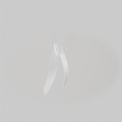 Gift Tek White Polyester Satin Twist Tie Bow - Pre-Tied - 3" x 2 1/2" - 100 count box