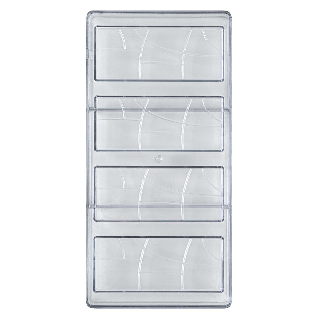 Pastry Tek Polycarbonate Chocolate Bar Mold - 4-Compartment - 1 count box