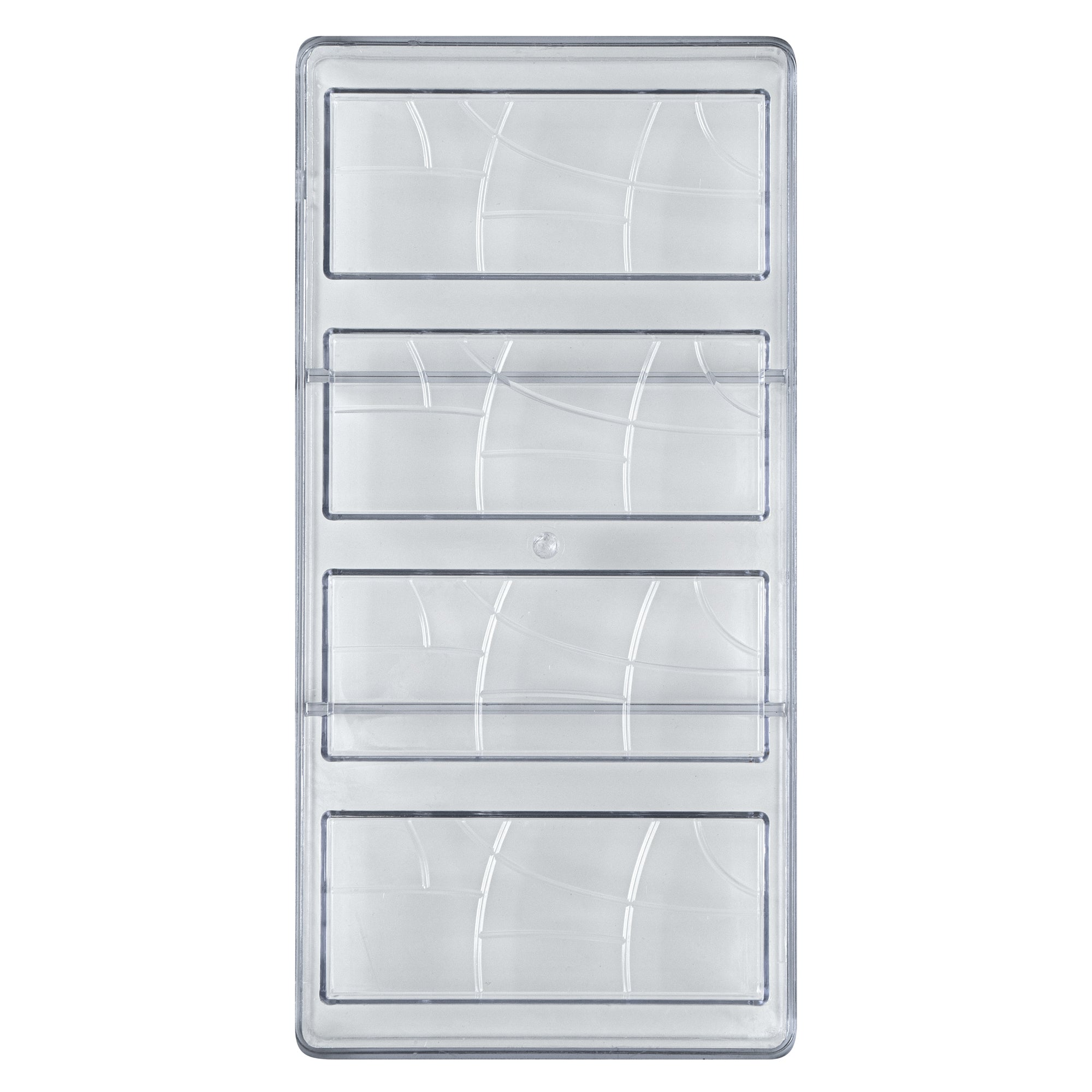 Pastry Tek Polycarbonate Chocolate Bar Mold - 4-Compartment - 1 count box