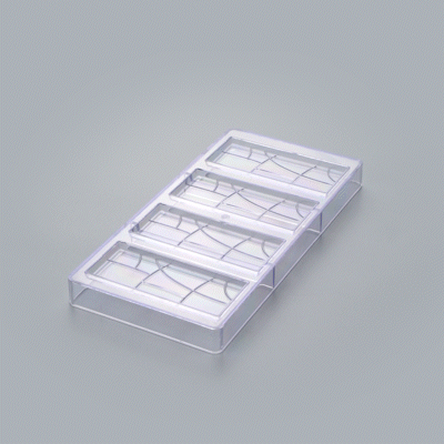 Pastry Tek Polycarbonate Chocolate Bar Mold - 4-Compartment - 1 count box