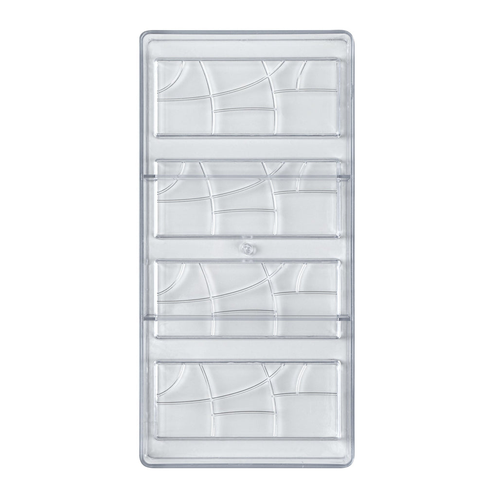 Pastry Tek Polycarbonate Chocolate Bar Mold - 4-Compartment - 1 count box