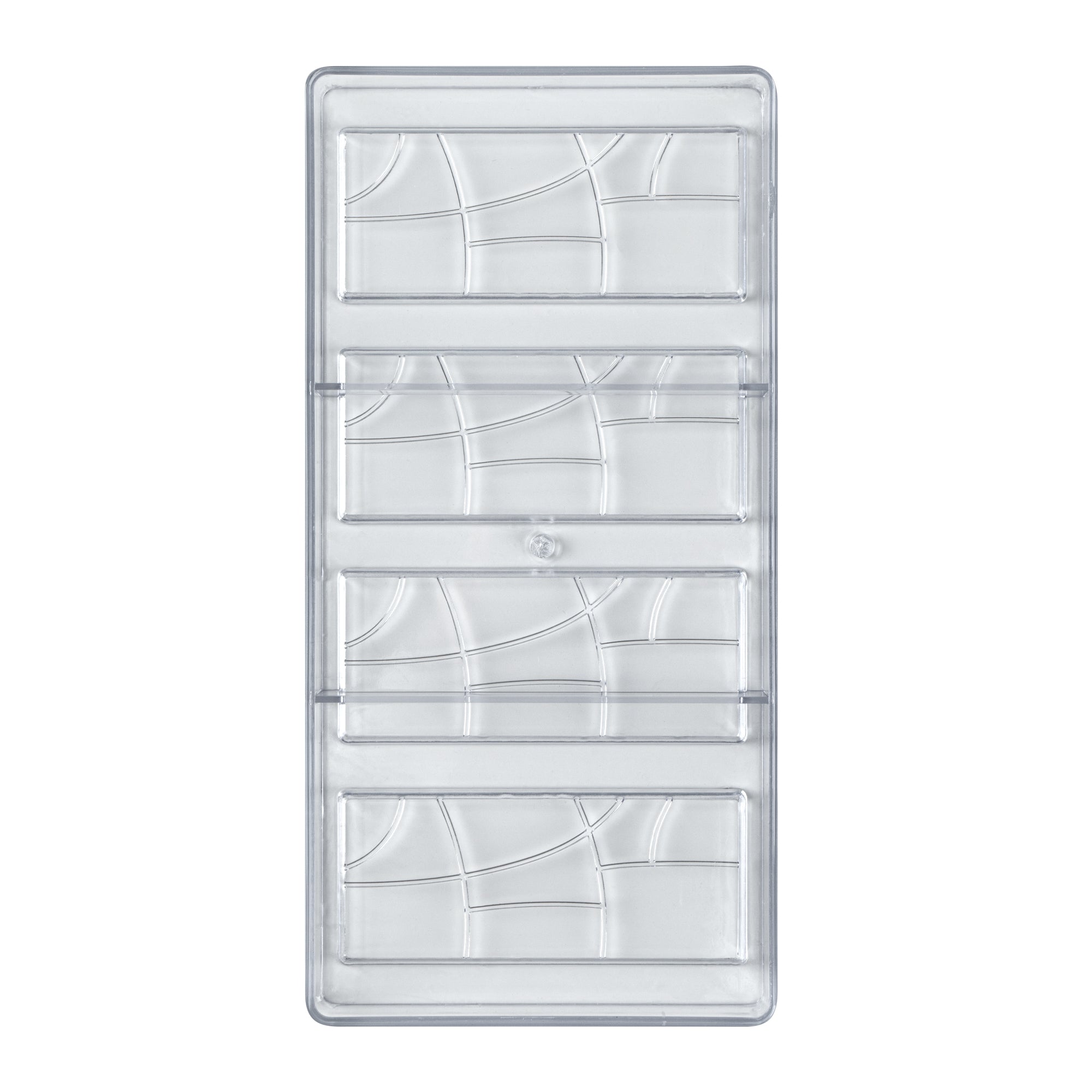 Pastry Tek Polycarbonate Chocolate Bar Mold - 4-Compartment - 10 count box