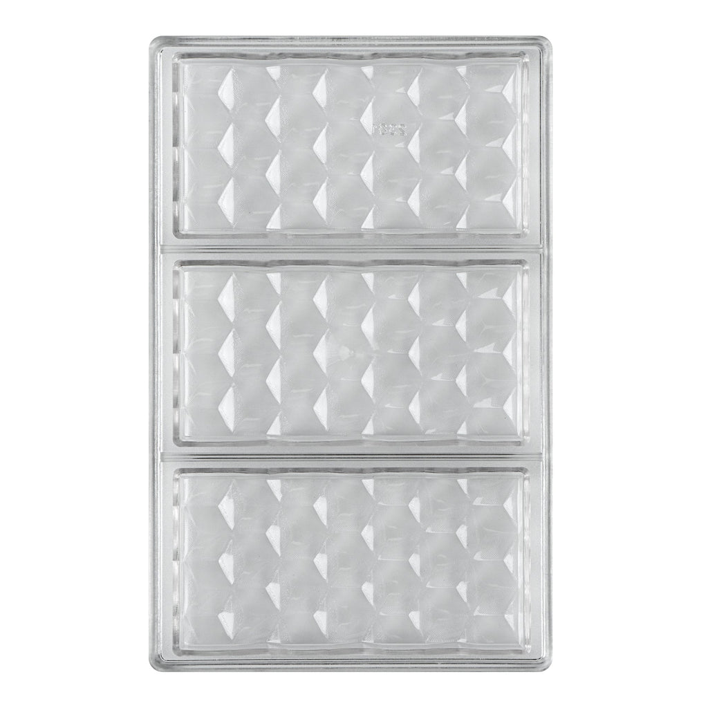 Pastry Tek Polycarbonate 3D Cube Candy / Chocolate Mold - 3-Compartment - 1 count box