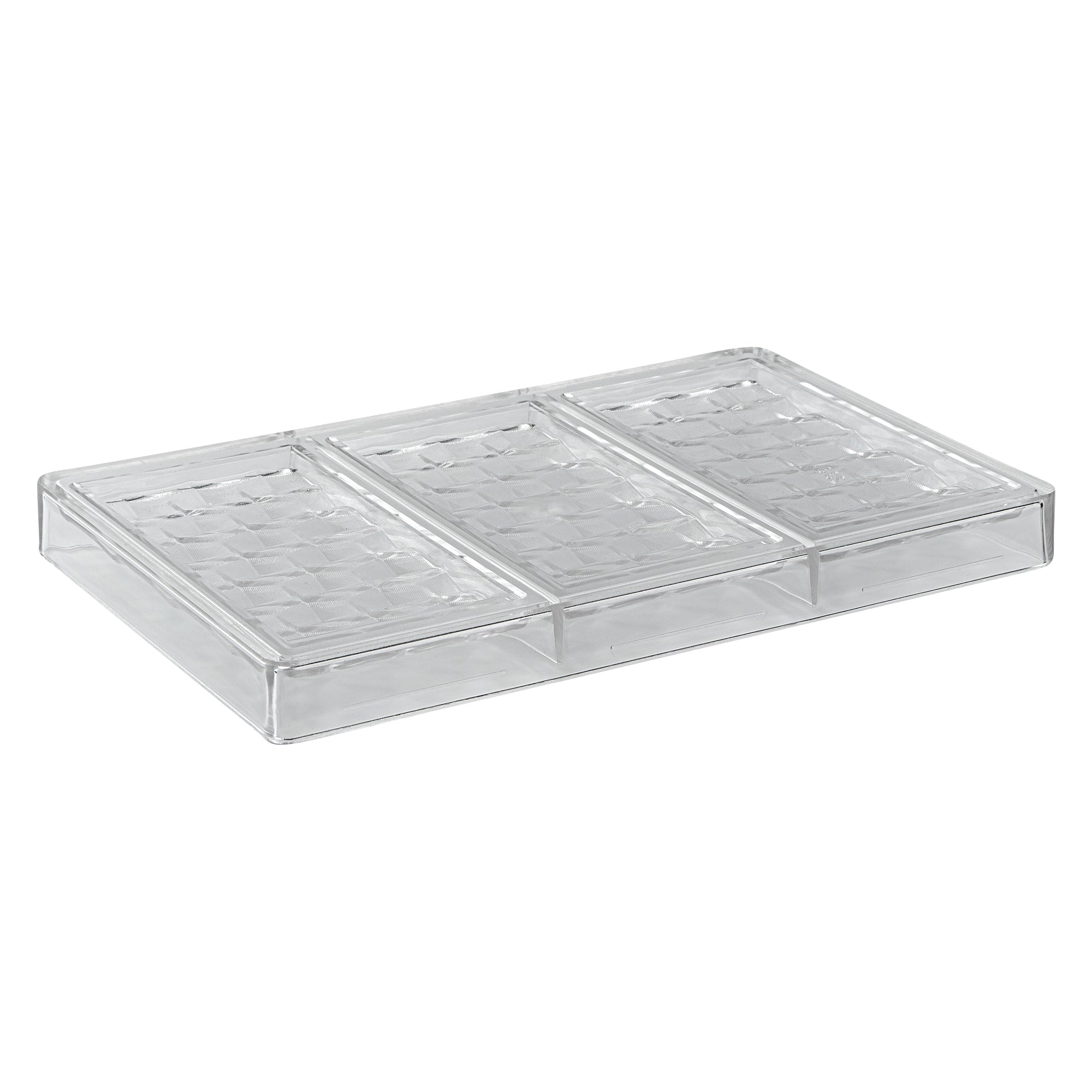 Pastry Tek Polycarbonate 3D Cube Candy / Chocolate Mold - 3-Compartment - 1 count box