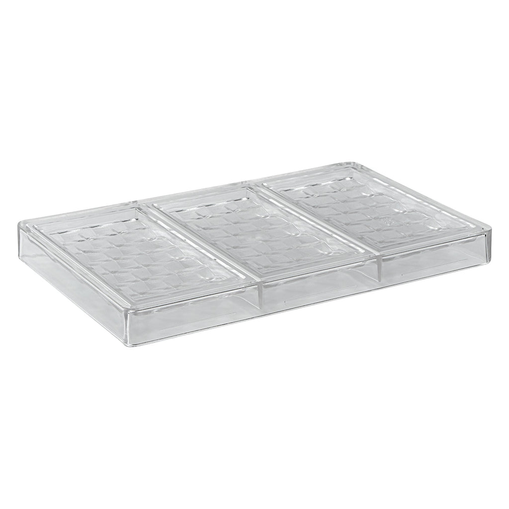 Pastry Tek Polycarbonate 3D Cube Candy / Chocolate Mold - 3-Compartment - 10 count box