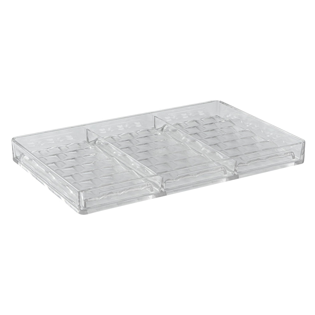 Pastry Tek Polycarbonate 3D Cube Candy / Chocolate Mold - 3-Compartment - 10 count box