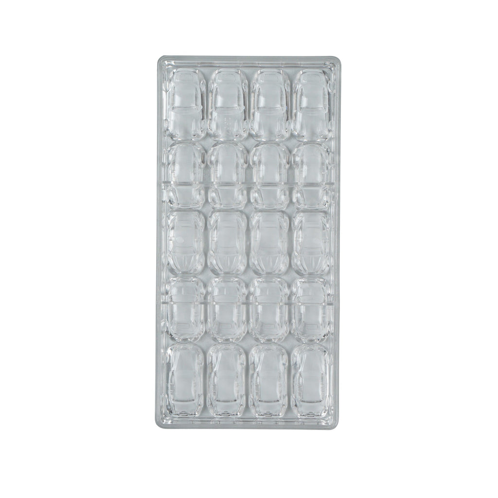 Pastry Tek Polycarbonate 3D Car Candy / Chocolate Mold - 20-Compartment - 1 count box