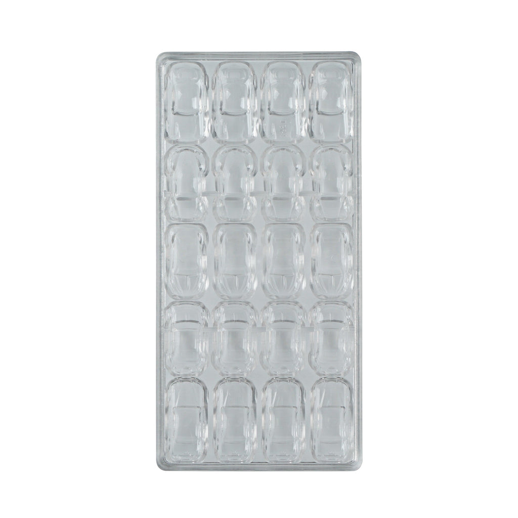 Pastry Tek Polycarbonate 3D Car Candy / Chocolate Mold - 20-Compartment - 10 count box