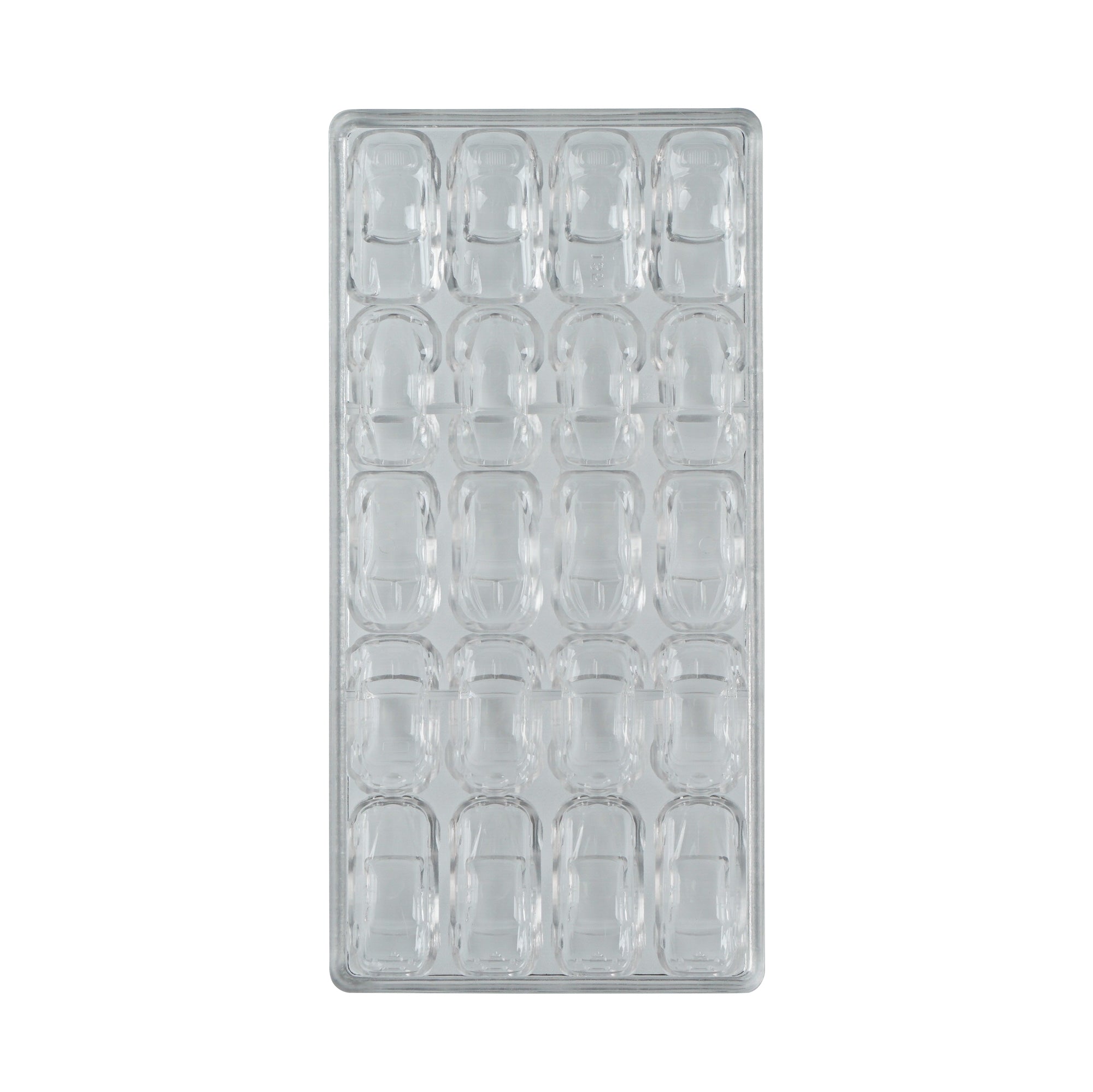 Pastry Tek Polycarbonate 3D Car Candy / Chocolate Mold - 20-Compartment - 10 count box