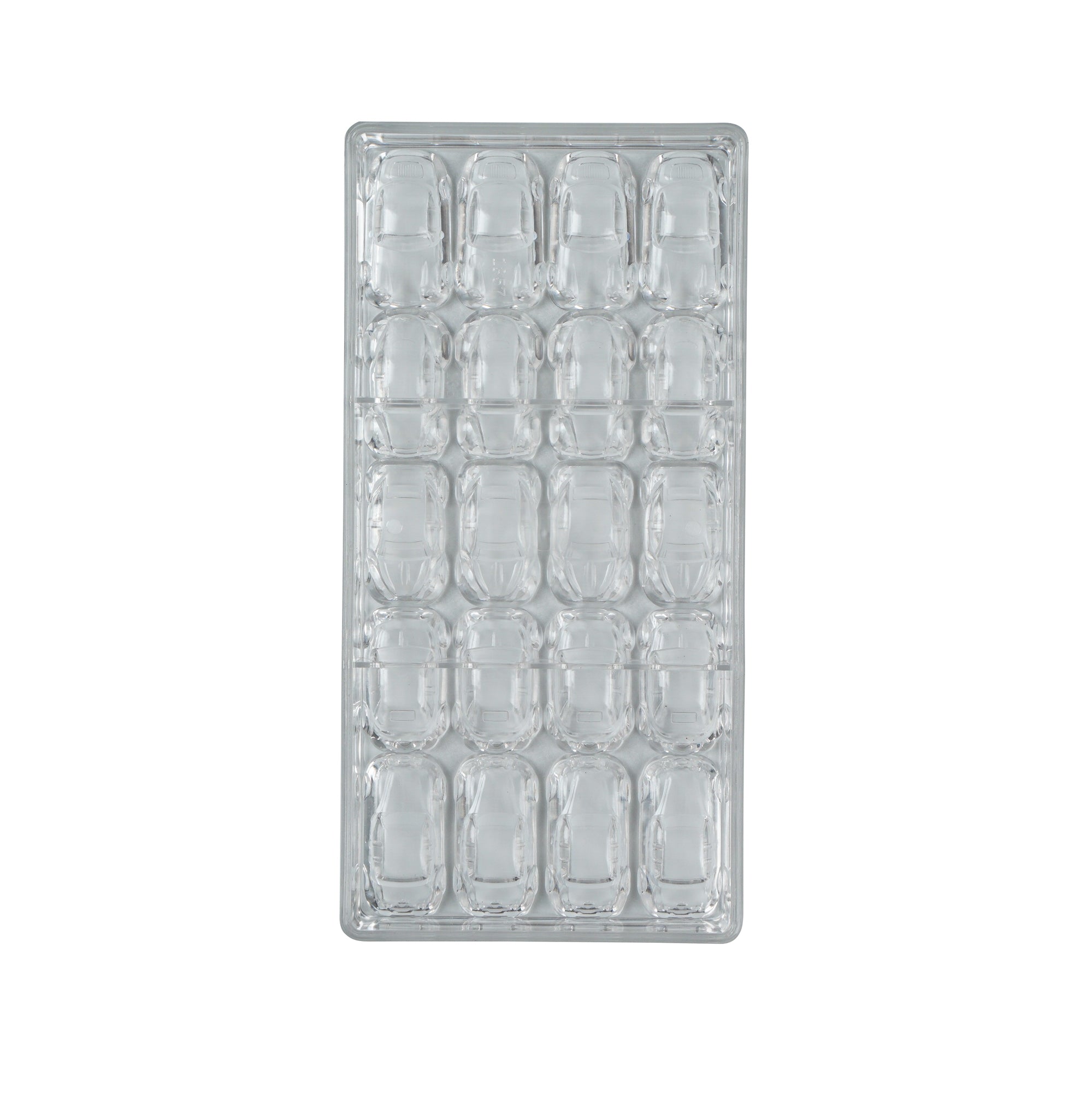 Pastry Tek Polycarbonate 3D Car Candy / Chocolate Mold - 20-Compartment - 10 count box