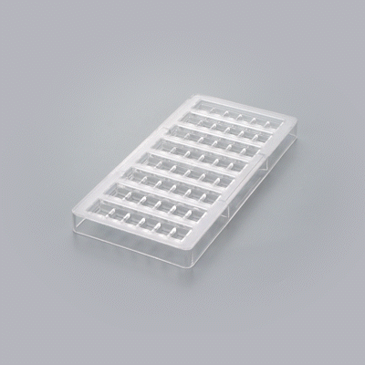 Pastry Tek Polycarbonate Break-Apart Candy / Chocolate Mold - 8-Compartment - 10 count box