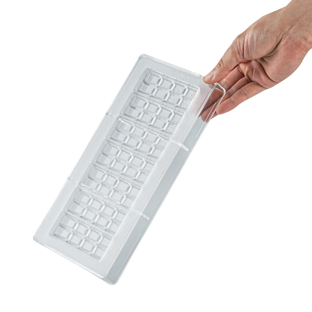 Pastry Tek Polycarbonate Break-Apart Candy / Chocolate Mold - 7-Compartment - 10 count box