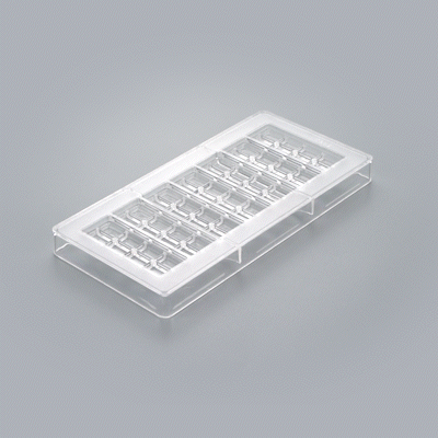Pastry Tek Polycarbonate Break-Apart Candy / Chocolate Mold - 7-Compartment - 10 count box