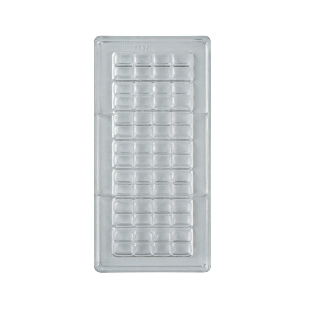 Pastry Tek Polycarbonate Break-Apart Candy / Chocolate Mold - 7-Compartment - 10 count box