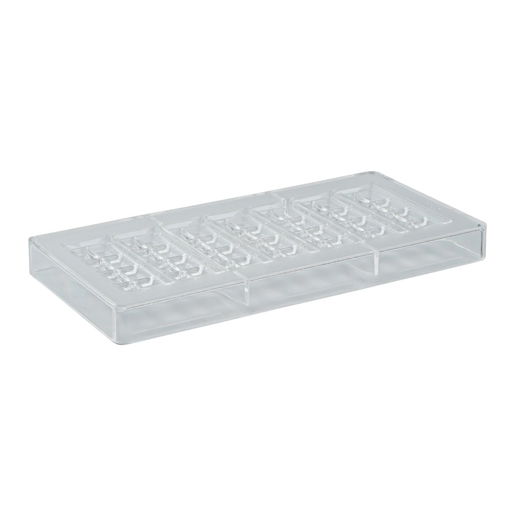 Pastry Tek Polycarbonate Break-Apart Candy / Chocolate Mold - 7-Compartment - 10 count box