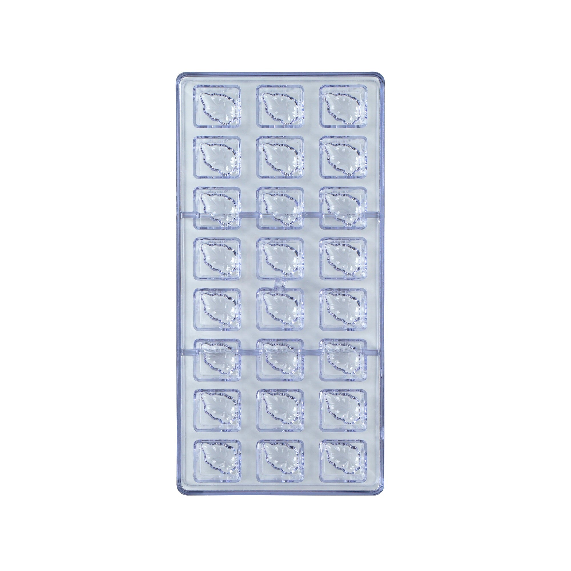 Pastry Tek Polycarbonate Leaf Block Candy / Chocolate Mold - 24-Compartment - 1 count box