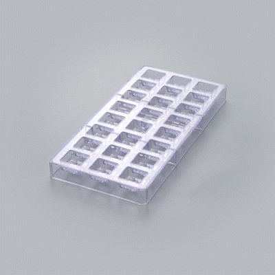 Pastry Tek Polycarbonate Leaf Block Candy / Chocolate Mold - 24-Compartment - 1 count box