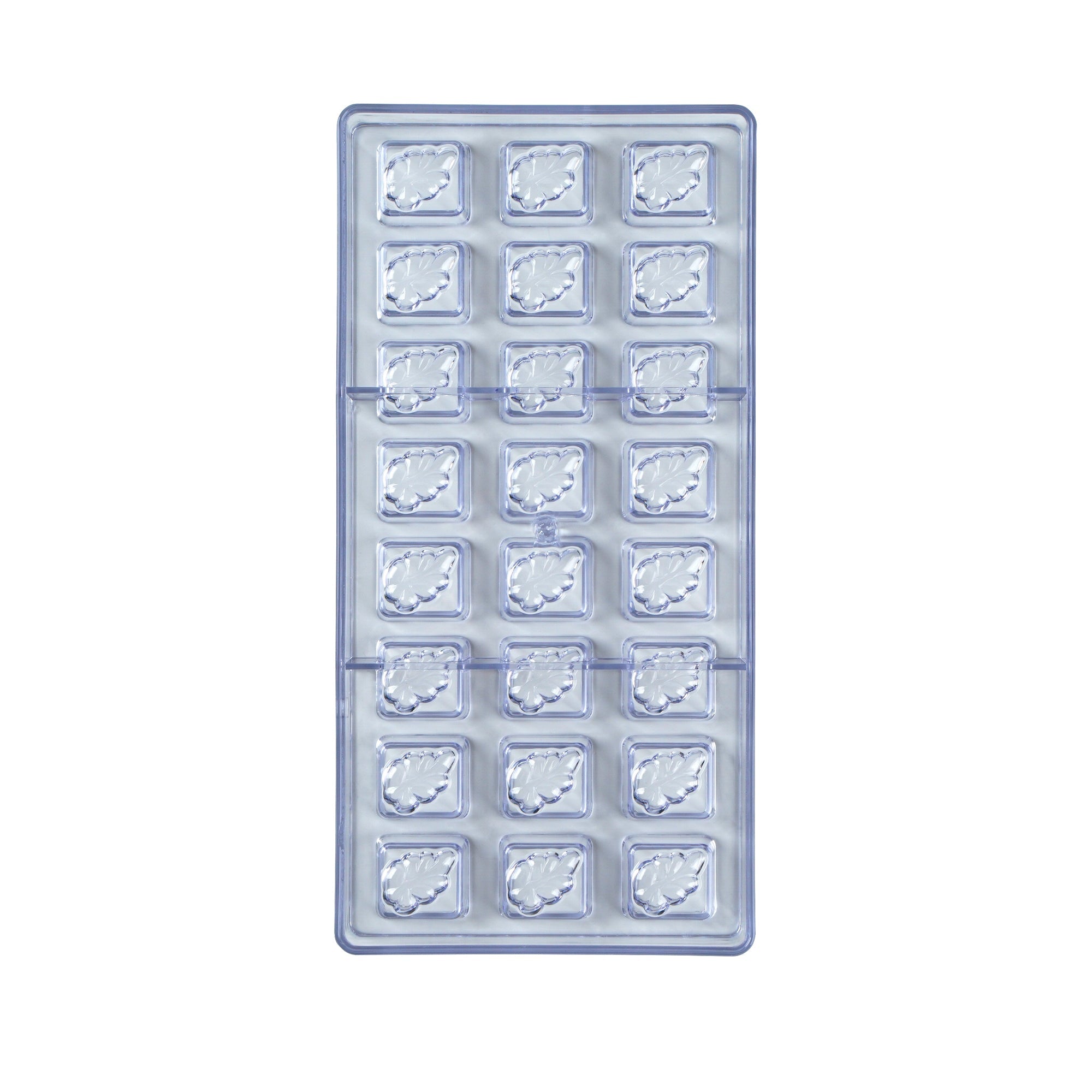 Pastry Tek Polycarbonate Leaf Block Candy / Chocolate Mold - 24-Compartment - 1 count box