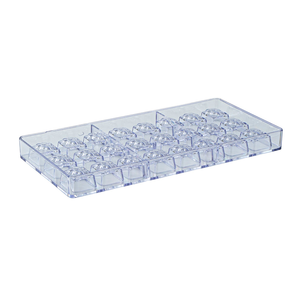 Pastry Tek Polycarbonate Leaf Block Candy / Chocolate Mold - 24-Compartment - 1 count box