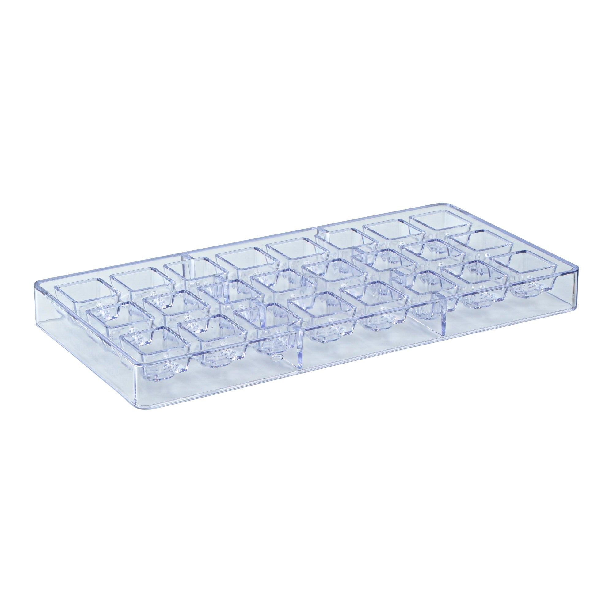 Pastry Tek Polycarbonate Leaf Block Candy / Chocolate Mold - 24-Compartment - 10 count box