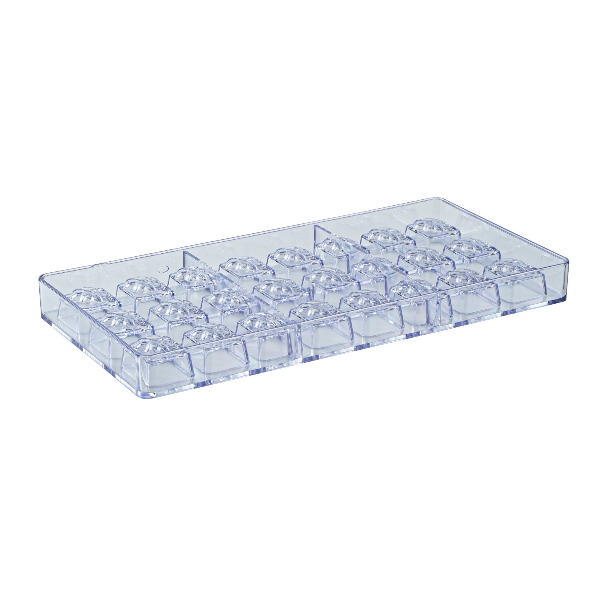 Pastry Tek Polycarbonate Leaf Block Candy / Chocolate Mold - 24-Compartment - 10 count box